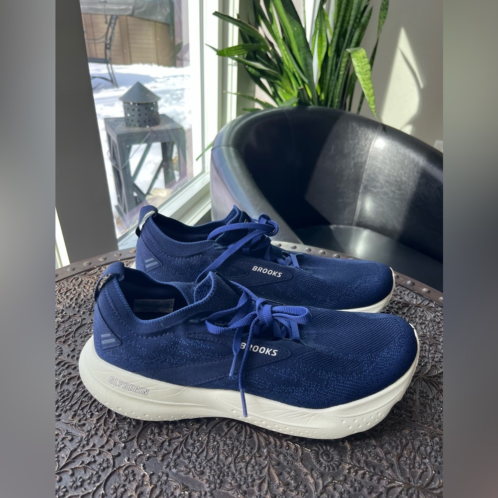 BROOKS GLYCERIN STEALTHFIT 21 RUNNING SHOES PEACOAT BLUEPRINT ONYX 9.5 - Picture 4 of 7